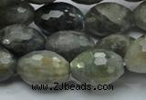 CLB37 15.5 inches 13*18mm faceted rice labradorite gemstone beads
