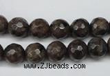 CLB403 15.5 inches 10mm faceted round grey labradorite beads