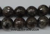 CLB404 15.5 inches 12mm faceted round grey labradorite beads