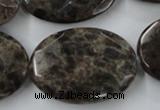 CLB417 15.5 inches 25*35mm faceted oval grey labradorite beads