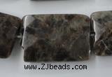 CLB426 15.5 inches 20*30mm faceted rectangle grey labradorite beads