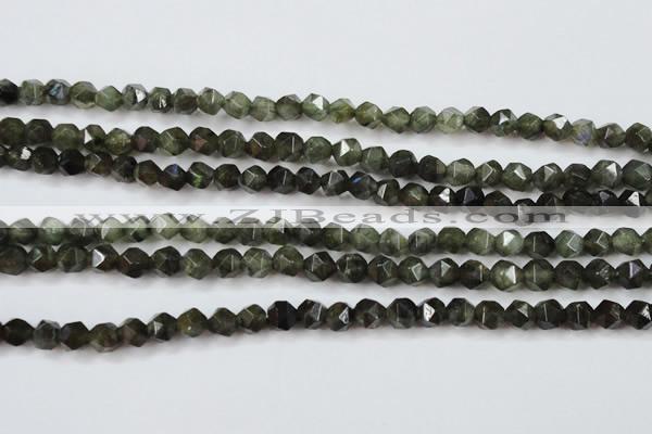 CLB451 15 inches 6mm faceted nuggets labradorite gemstone beads