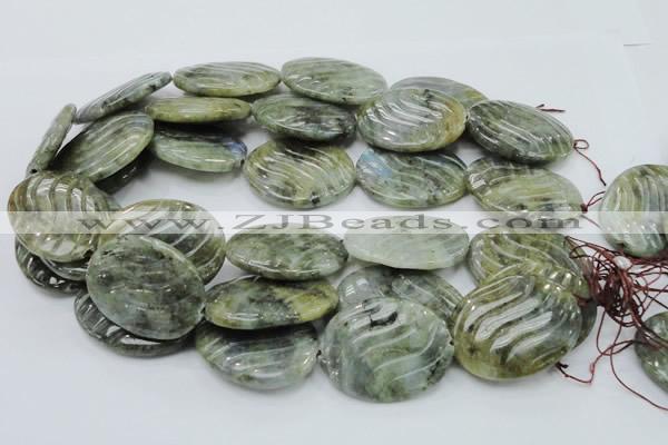 CLB50 15.5 inches 30*40mm carved oval labradorite gemstone beads