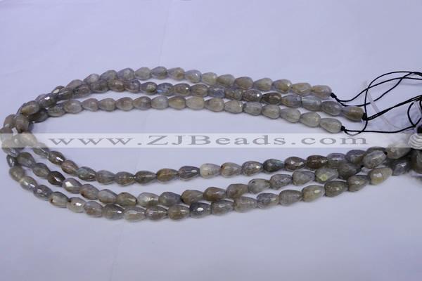 CLB501 15.5 inches 6*10mm faceted teardrop labradorite beads