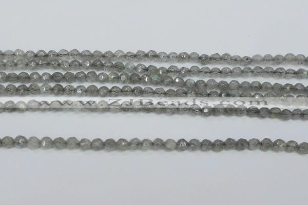 CLB510 15.5 inches 4mm faceted round labradorite gemstone beads