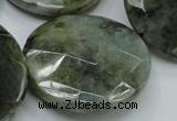 CLB53 15.5 inches 30mm faceted flat round labradorite gemstone beads