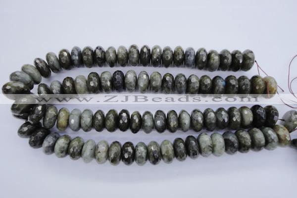 CLB57 15.5 inches 9*18mm faceted rondelle labradorite beads