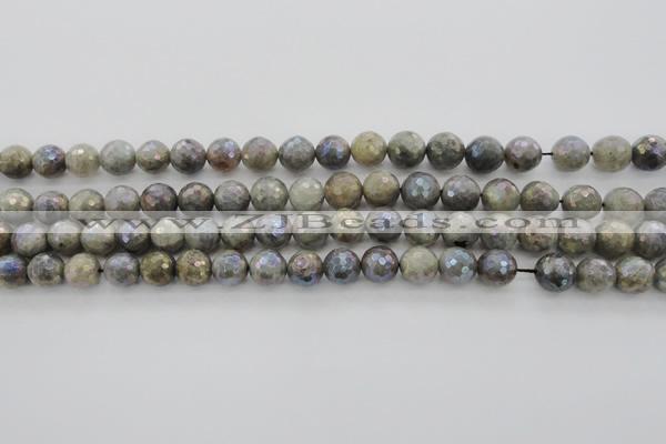 CLB613 15.5 inches 10mm faceted round AB-color labradorite beads