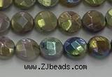 CLB676 15.5 inches 8mm faceted coin AB-color labradorite beads