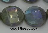 CLB681 15.5 inches 20mm faceted coin AB-color labradorite beads