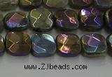 CLB685 15.5 inches 8mm faceted square AB-color labradorite beads