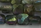 CLB687 15.5 inches 12mm faceted square AB-color labradorite beads