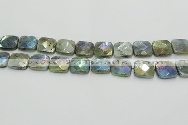 CLB689 15.5 inches 18mm faceted square AB-color labradorite beads