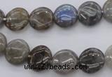 CLB735 15.5 inches 10mm flat round labradorite gemstone beads
