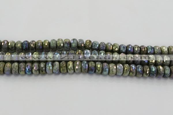 CLB759 15.5 inches 7*12mm faceted rondelle AB-color labradorite beads