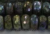 CLB760 15.5 inches 8*14mm faceted rondelle AB-color labradorite beads