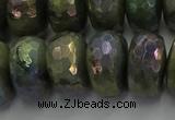 CLB762 15.5 inches 10*18mm faceted rondelle AB-color labradorite beads