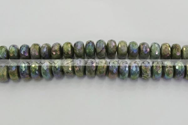 CLB762 15.5 inches 10*18mm faceted rondelle AB-color labradorite beads