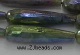 CLB786 15.5 inches 10*40mm faceted teardrop AB-color labradorite beads