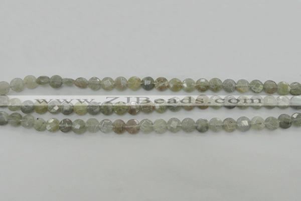 CLB87 15.5 inches 6mm faceted coin labradorite beads wholesale