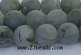 CLB875 15.5 inches 12mm round matte labradorite gemstone beads