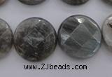 CLB91 15.5 inches 20mm faceted coin labradorite beads wholesale