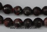 CLD104 15.5 inches 12mm faceted round leopard skin jasper beads