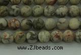 CLD201 15.5 inches 6mm round matte Chinese leopard skin jasper beads