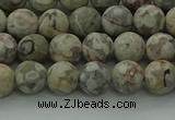 CLD202 15.5 inches 8mm round matte Chinese leopard skin jasper beads