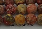 CLD214 15.5 inches 12mm round matte leopard skin jasper beads