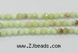 CLE32 15.5 inches 4mm faceted round lemon turquoise beads wholesale