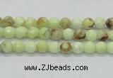 CLE33 15.5 inches 6mm faceted round lemon turquoise beads wholesale