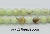 CLE34 15.5 inches 8mm faceted round lemon turquoise beads wholesale