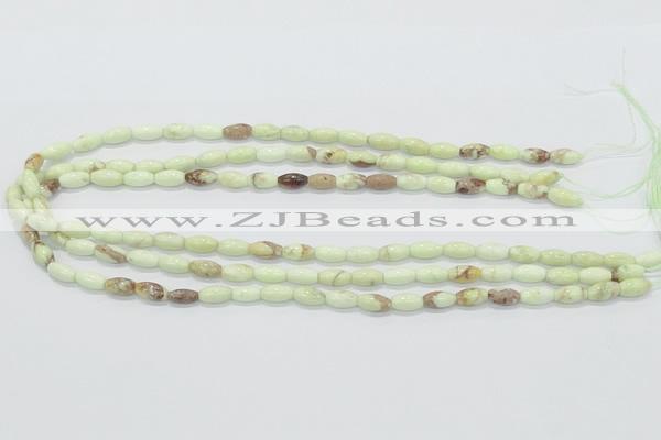 CLE35 15.5 inches 5*10mm rice lemon turquoise beads wholesale
