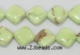 CLE37 15.5 inches 12*12mm diamond lemon turquoise beads wholesale