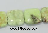 CLE39 15.5 inches 20*20mm square lemon turquoise beads wholesale