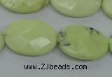 CLE57 15.5 inches 18*25mm faceted oval lemon turquoise beads