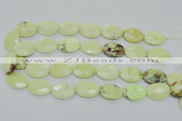 CLE57 15.5 inches 18*25mm faceted oval lemon turquoise beads