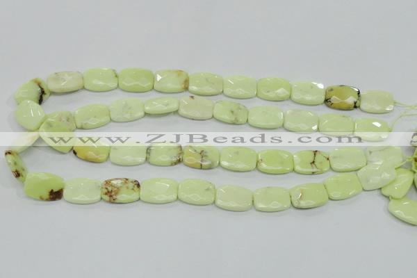 CLE63 15.5 inches 13*18mm faceted rectangle lemon turquoise beads