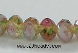 CLG03 12 inches 6*8mm faceted rondelle handmade lampwork beads