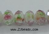 CLG04 12 inches 6*8mm faceted rondelle handmade lampwork beads