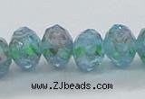 CLG05 12 inches 6*8mm faceted rondelle handmade lampwork beads