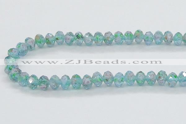 CLG05 12 inches 6*8mm faceted rondelle handmade lampwork beads