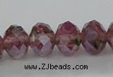 CLG06 12 inches 6*8mm faceted rondelle handmade lampwork beads