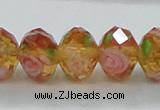 CLG08 12 inches 6*8mm faceted rondelle handmade lampwork beads