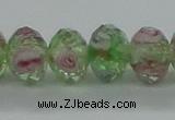 CLG09 12 inches 6*8mm faceted rondelle handmade lampwork beads