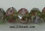 CLG10 12 inches 6*8mm faceted rondelle handmade lampwork beads