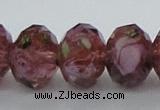 CLG15 13.5 inches 9*12mm faceted rondelle handmade lampwork beads