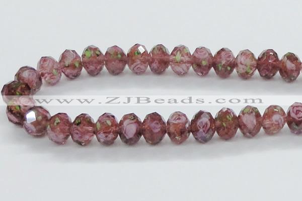 CLG15 13.5 inches 9*12mm faceted rondelle handmade lampwork beads