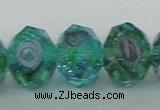 CLG20 13.5 inches 9*12mm faceted rondelle handmade lampwork beads